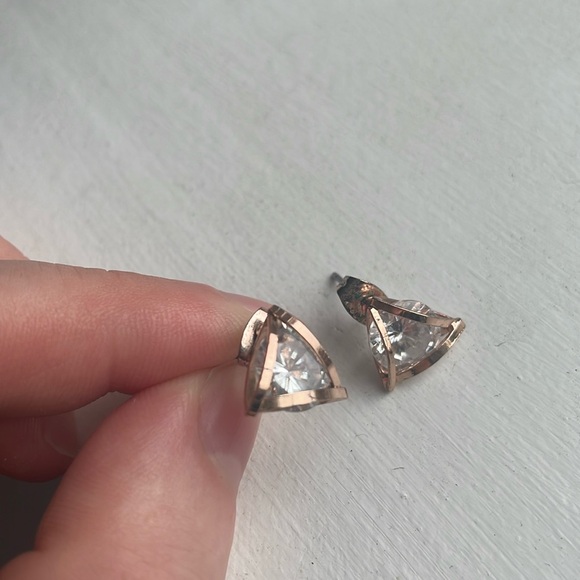 CZ Rose Golf Costume Jewelry Earrings - Picture 2 of 5